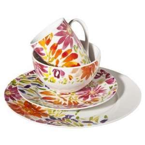 Home Watercolor Floral 16 pc. Porcelain Dinnerware Set  