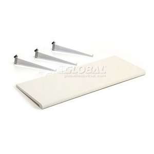   Slatwall Shelf 48 X 15 White Plastic With 3 Brackets