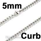   Silver Tone Curb 316L Stainless Steel Necklace Chain 16 36 inch KN53