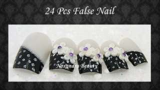 24Pcs 3D Pre Design False Nails Tips Nail Art  