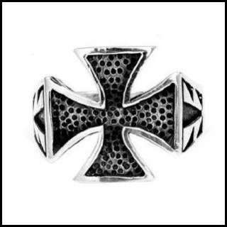 This iron cross ring made of pure sterling silver is a bikers must 