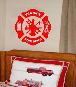 Custom Fire Department Vinyl Wall Art  