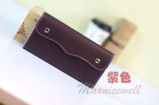 NEW Simple Thin Womens PU Leather Hand Bag Long Clutch Button Wallet 