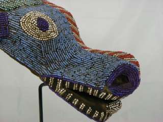Stunning African Mask Bamileke Buffalo Beaded Mask Collectible African 