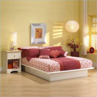 South Shore Newbury White Wood Platform Bed 4 PC Bedroom Set  