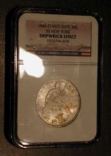   Liberty silver half dollar, S.S. New York shipwreck coin, NGC  