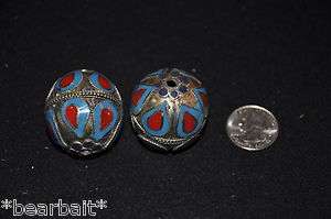 XL Hand Made Metal Focal Bead Afghani Tribal Art NMB17  