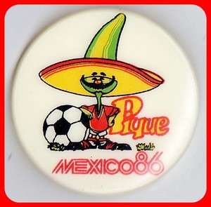 MEXICO 86 SOCCER WORLD CUP PIN BADGE PIQUE MASCOT  