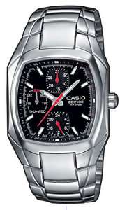 CASIO EDIFICE EF315D 1A MENS STAINLESS STEEL 3 DIAL BLACK DRESS WATCH 
