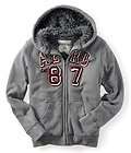Aeropostale mens AERO Applique Fur full zip hoodie jacket coat S,M,L 
