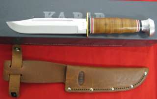 KA BAR Knife Leather Handle Marine Hunter 1235 NEW  
