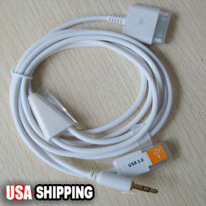 5mm Car AUX AUXILIARY Audio USB Cable Cord for iPhone 3G 3GS 4G 4S 