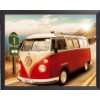 VW Volkswagen   VW Bus, Route One Kalifornien I Mini Poster (50 x 40cm 