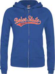 Boise State Broncos Womens Distressed Tail Sweep Full Zip Hooded 