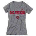 United Womens Heathered Grey adidas Roughed Up Tri Blend V Neck 