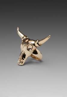 WILDFOX COUTURE Bull Head Ring in Gold  