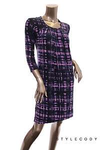New Simply VERA WANG Purple Printed Dress M  