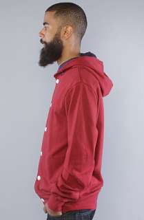 Makia The Button Up Hooded Sweatshirt in Brick Red  Karmaloop 