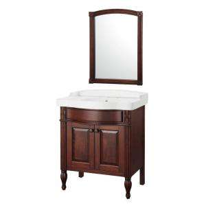 Foremost Odienne 32 in. Vanity in Walnut with Vitreous China Vanity 