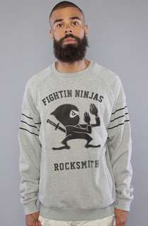 RockSmith The Fightin Ninja Crewneck Sweatshirt in Heather Grey 