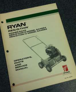 Ryan Ren O Thin RenOThin 3 & 4 Parts Shop Manual Guide  