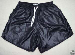Black Wet Look Shiny Nylon Soccer Shorts   Mens Small *NEW*  
