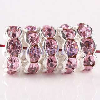 Crystal Rhinestone 10MM Flower Spacer Beads Findings  