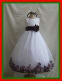 IVORY CORAL BABY PAGEANT BRIDAL PARTY FLOWER GIRL DRESS SM L XL 2 4 6 