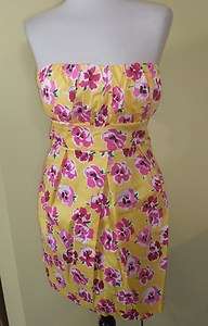 NWT Jump Girl Yellow floral strapless short party dress 20W 2X  