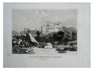 Koblenz Fort Constantin und Alexander Stahlstich 1842  