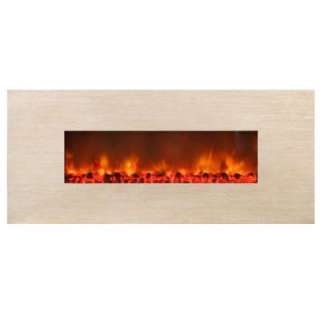   Widescreen 58.25 in. Polished Beige Marble like Hue Electric Fireplace
