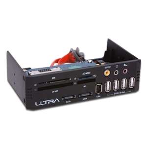 Ultra MD2 5.25 4 Port, USB 2.0 & Card Reader Blk 