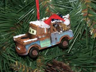 Disney Pixar Christmas Ornament Tow Mater w/gifts &hat  