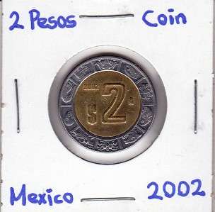 Mexico $ 2 Pesos Coin 2002 Brilliant For Collectors.  