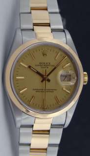 Rolex Mens Date Oyster 34mm SS &18kt 15203 Dial WATCH CHEST  