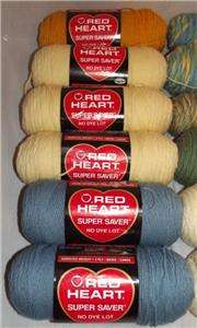 Large Lot Red Heart Super Saver Yarn   100% Acrylic   4 Ply  
