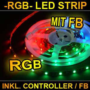 SET RGB LED STRIP LEISTE MIT FB 1 5 METER / MEHRFARBIG  