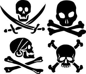 Piratensymbole Aufkleber Flaggen Farbwahl  
