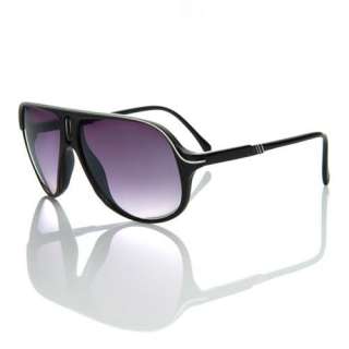 Sonnenbrille Ibiza Herren Pilotenbrille schwarz + weiß  