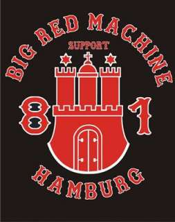 BIG RED MACHINE HAMBURG Kapuzen Sweatshirt SUPPORT 81 HH Wappen Hoodie 
