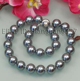 real 14mm black gray pink coffee pearl necklace 18, 19, 20, 21, 22 