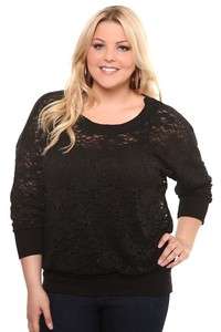 NWT Torrid Black Lace Back Lightweight Pullover Sweater Top 4x 4 