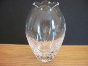 Small Decorative Cut Glass Vase W/Botanical Design 5  