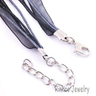   Silver Plated Clasp Jewelry Finding Necklace Cords 43+5CM (4+1)  
