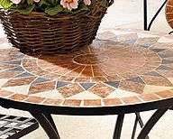 Gartenmöbel Mosaik Tisch, Klappstuhl, Schirmständer  