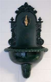 Klassischer Wandbrunnen Waschbecken TIROL im Antik Look aus Aluguss 