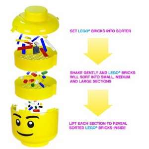 NEW Lego Sort and Store Giant Head Sorter Brick Minifigure Storage