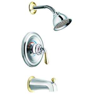 MOEN Monticello Trim Kit in Chrome and Polished Brass for Moentrol Tub 