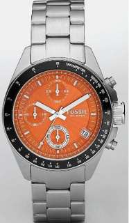 Mens Orange Fossil Decker Chronograph Watch CH2641  