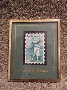 Golf Bobby Jones 18 Cent Stamp # 1933 Stories Framed  